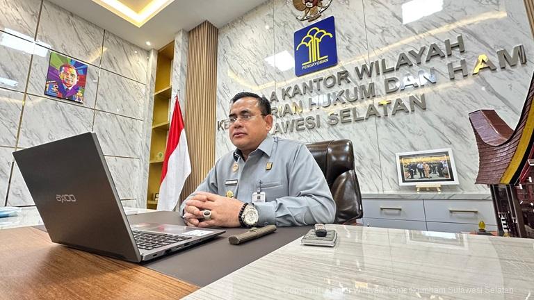 Kakanwil Taufiqurrakhman Ikuti Arahan Sekjen Kementerian Hukum Secara Virtual