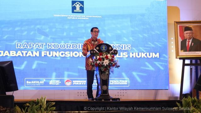 Kanwil Kemenkumham Sulsel Hadiri Rakornis Analis Hukum