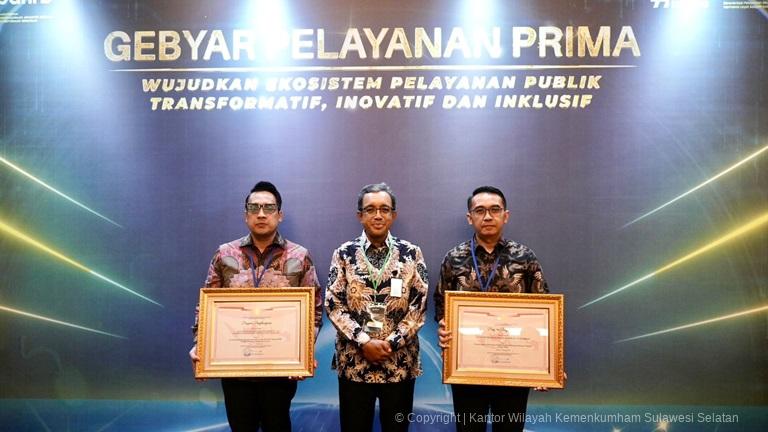 Kemenkumham Raih Dua Penghargaan Pelayanan Publik dari Kementerian PANRB1