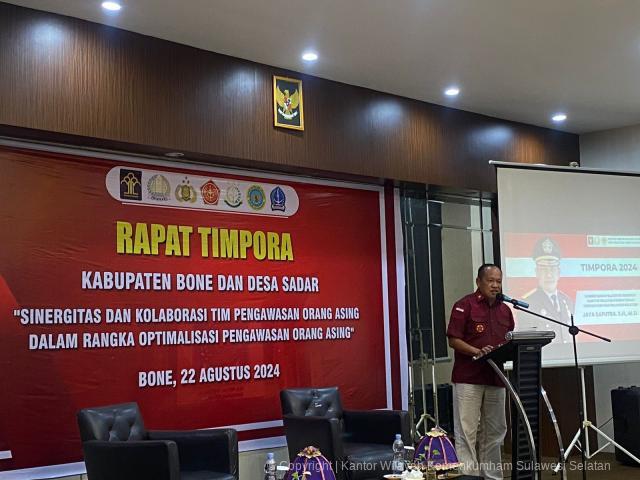 Optimalisasi Pengawasan Orang Asing di Kab Bone Kanwil Kemenkumham Sulsel Gelar Rapat Timpora