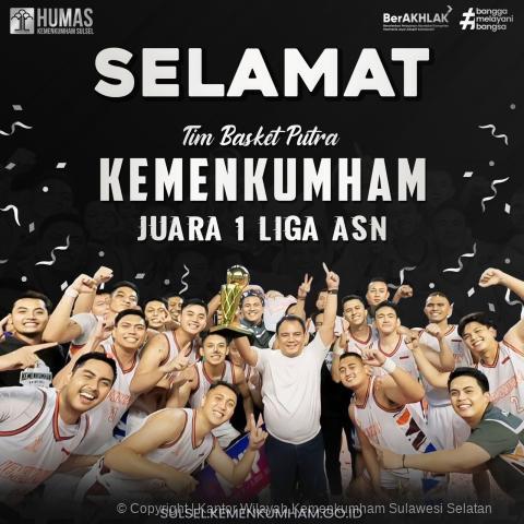 Tim Basket Kemenkumham Juara Kakanwil Kemenkumham Sulsel Ucapkan Selamat